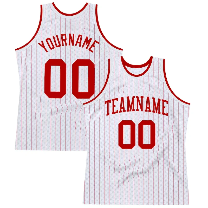 White1248_45e937cd-e699-4f60-9cf9-6ec114934892.webp Custom White Red Pinstripe Red Authentic Basketball Jersey - Image 1